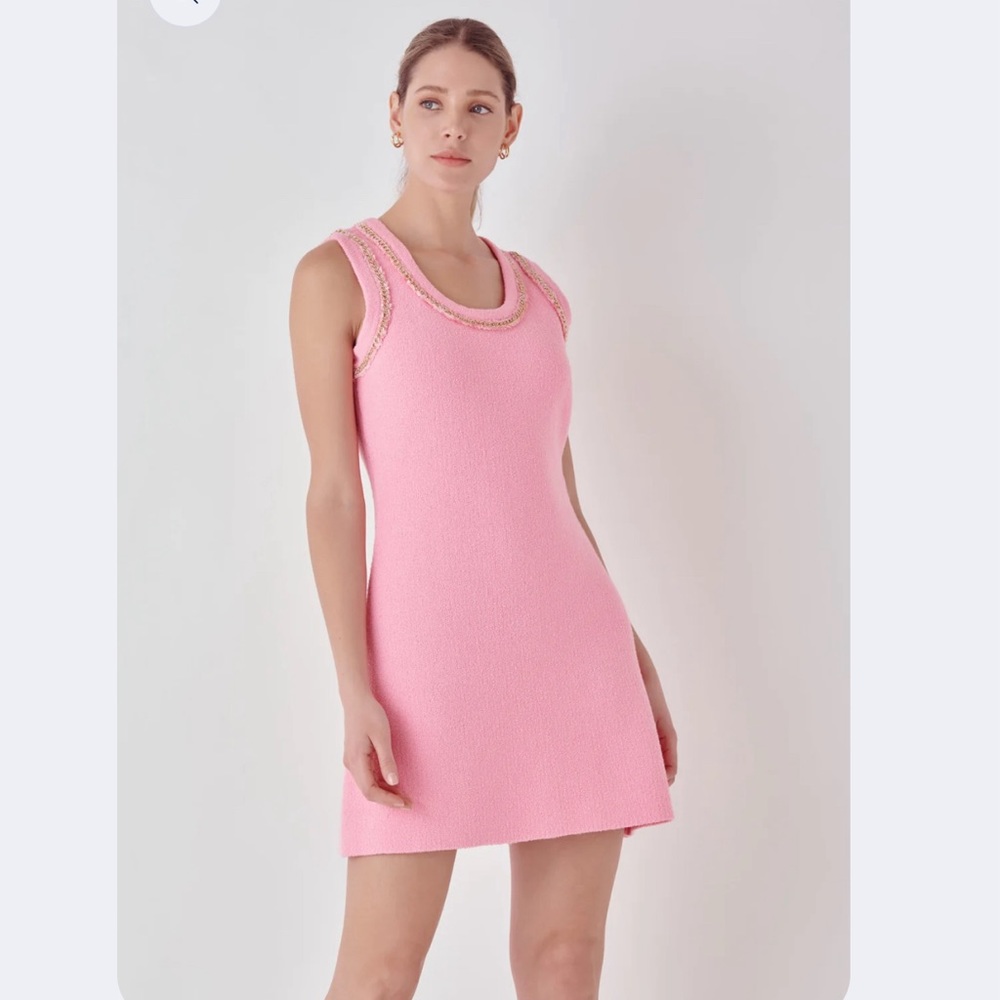 Endless Rose chain detail knit mini dress